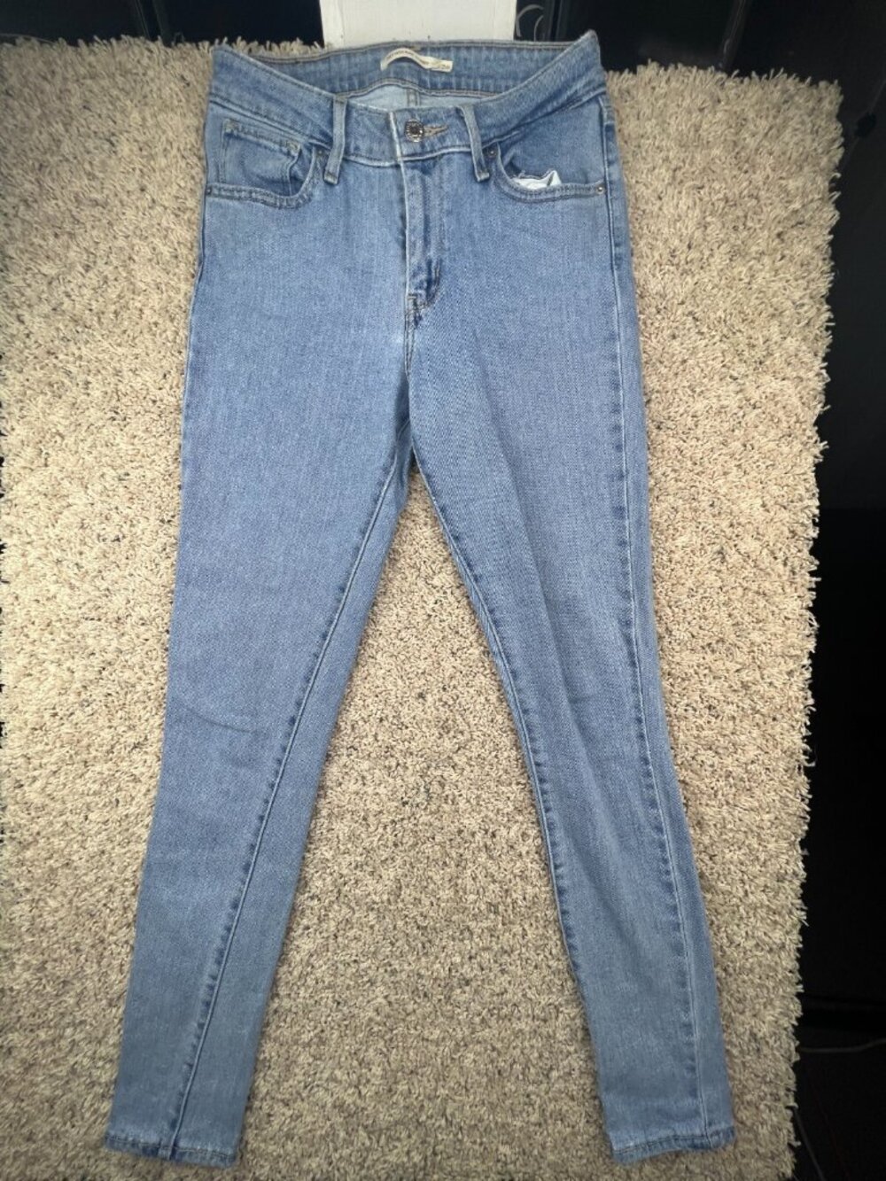 Levi’s 721 High Rise Skinny Jeans Blue Denim Womens Size 26 Light Wash Stretch